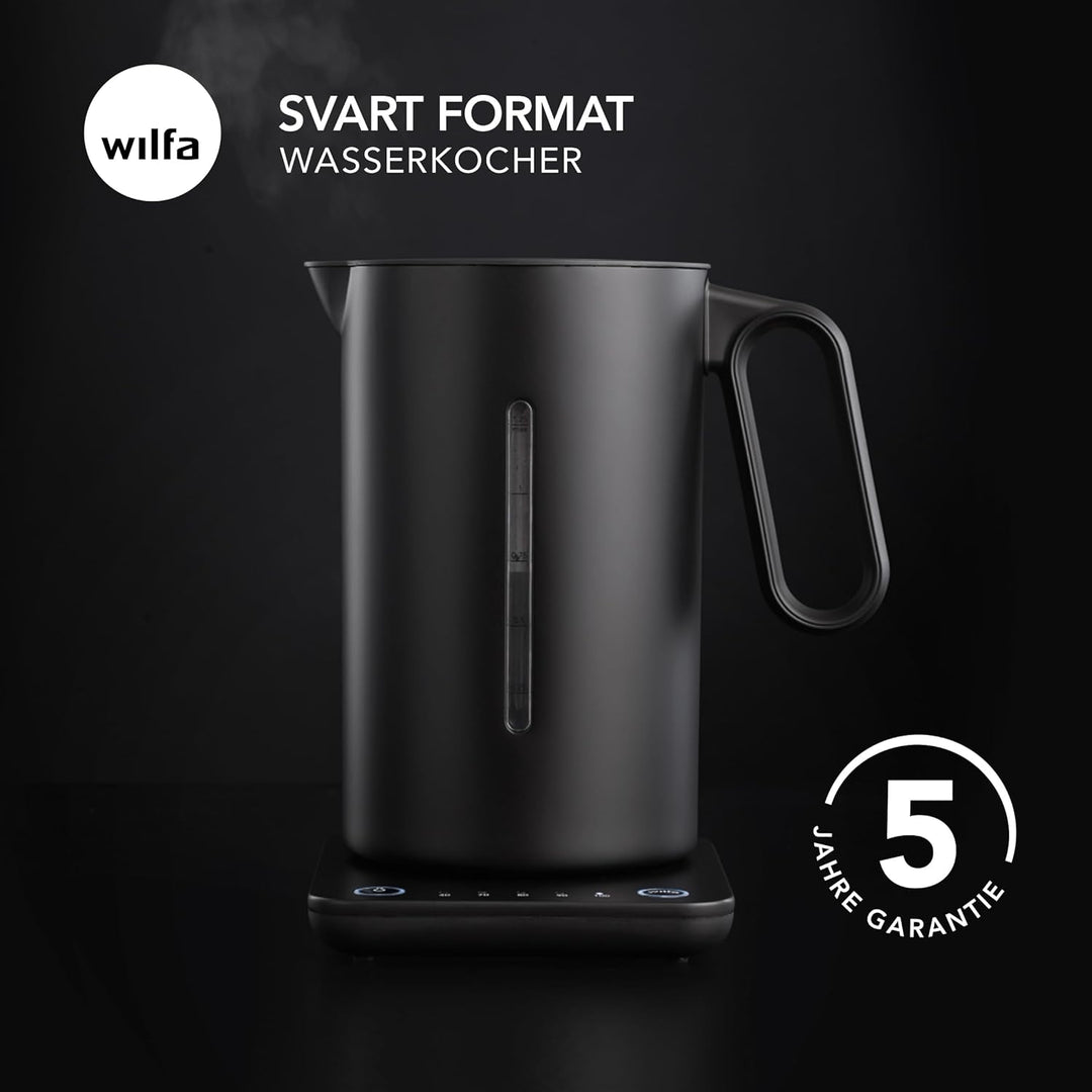Wilfa SVART FORMAT Wasserkocher - mit einem Fassungsvermögen von 1,25 Liter, 2200 Watt, aussenliegen