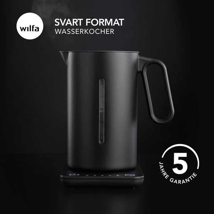 Wilfa SVART FORMAT Wasserkocher - mit einem Fassungsvermögen von 1,25 Liter, 2200 Watt, aussenliegen