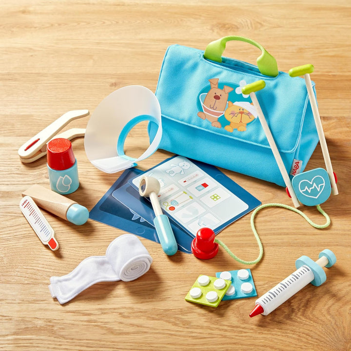 HABA Creative Play Tierarzt-Spielset – Holz-Tierpflege-Zubehör für Kinder – Perfekte Ergänzung für T