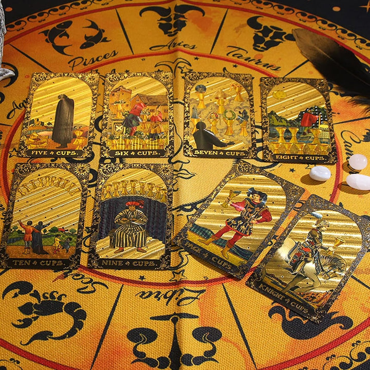 Tarotkarten - Tarot Karten für Anfänger - Wasserdichtes PVC-Material - Tarot Cards - mit Buch - Engl