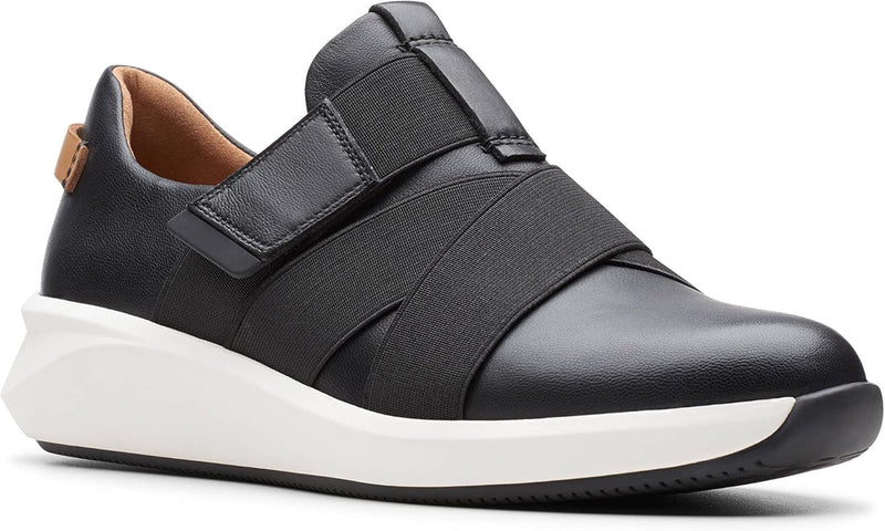 Clarks Damen Un Rio Strap Sneaker 35.5 EU Schwarzes Leder, 35.5 EU Schwarzes Leder