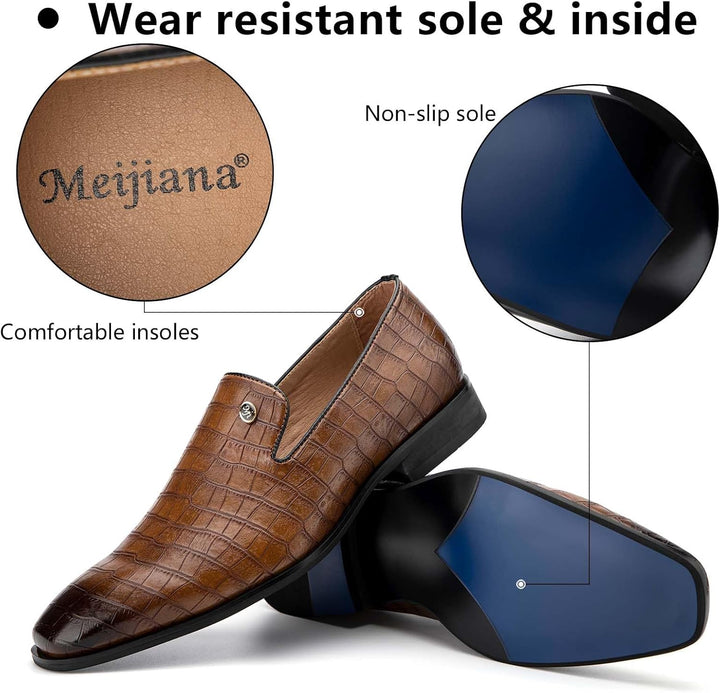 MEIJIANA Herren Mokassins Klassische Herren Anzug Schuhe Elegante Schuhe Leder Sommer Freizeitschuhe