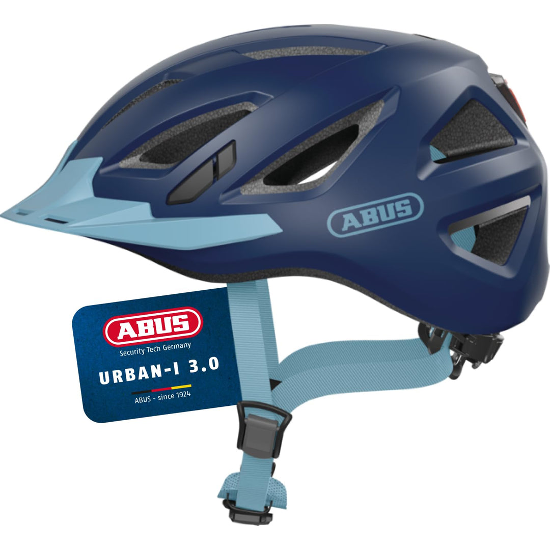 ABUS Stadthelm Urban-I 3.0 - Fahrradhelm mit Rücklicht, Schirm und Magnetverschluss - für Damen und