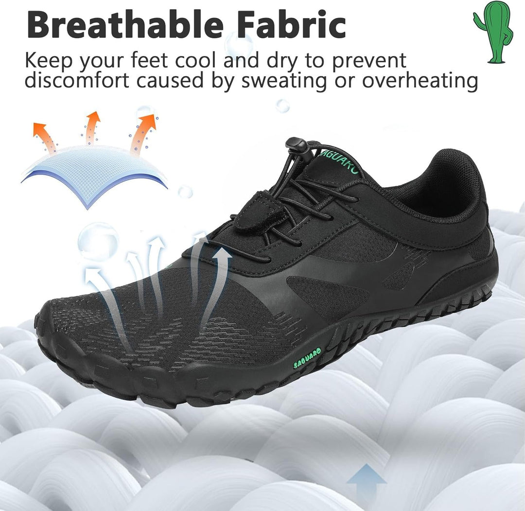 SAGUARO Unisex Barfussschuhe Leicht rutschfest Traillaufschuhe für Outdoor & Indoor 36 EU Dunkles Sc