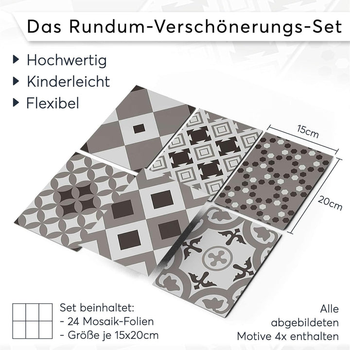 CREATISTO Klebefliesen Stickerfliesen Fliesenfolie - Hochwertige Sticker Aufkleber für Wandfliesen I