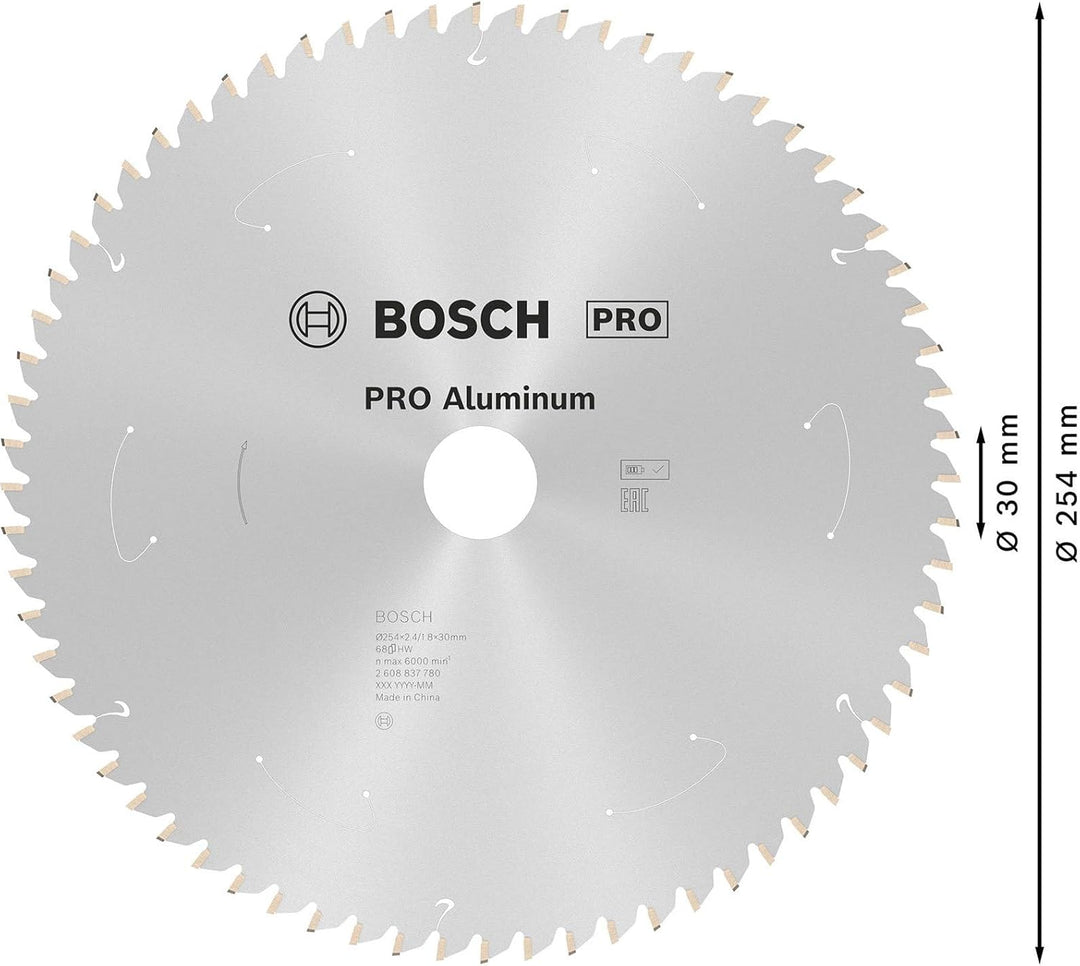 Bosch Professional 1x Kreissägeblatt Standard for Aluminium (für Aluminium, Sägeblatt Ø 254 x 30 mm,
