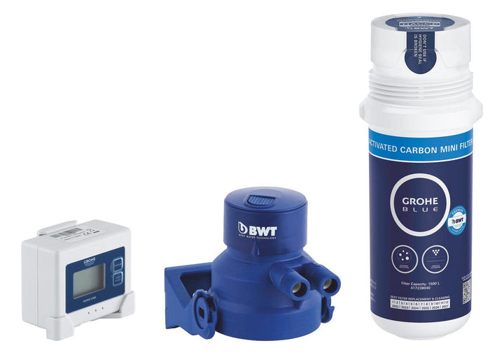 GROHE Blue - Aktivkohlefilter Starter Set (Kapazität 1500 l bei 9° dKH, reduziert geruchs- und gesch
