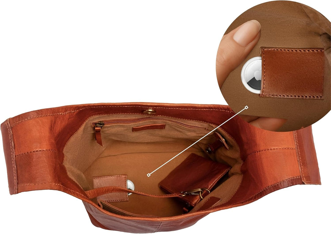 Gusti Umhängetasche Leder - Josephine Damen, Cognac