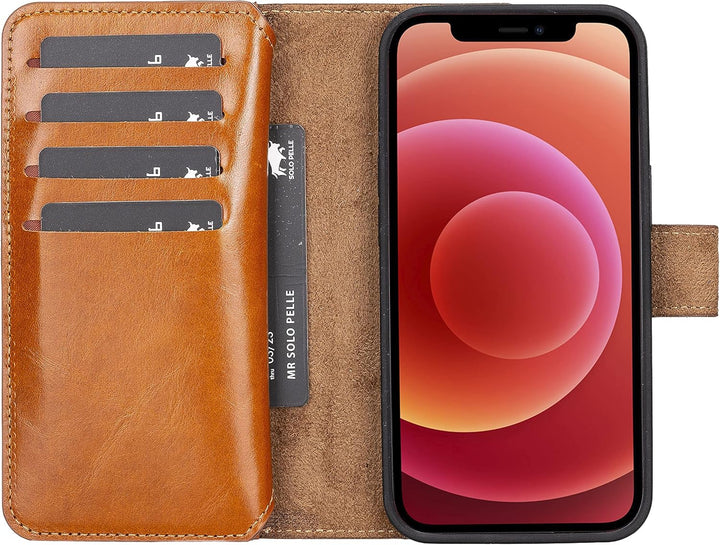 Solo Pelle Lederhülle kompatibel für iPhone 13 Pro in 6.1 Zoll abnehmbare Hülle (2in1) Harvard Doubl