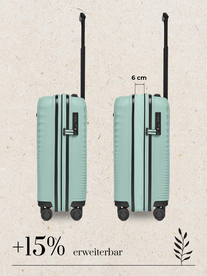Farmhood Eco Edition Hartschalen Kabinen-Koffer nachhaltig | Kleiner Cabin-Trolley 40 x 22 x 55 cm m
