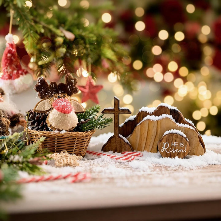 Osterszene Holz Osterkrippe Ostern Auferstehungsszene Auferstehung Holzdekoration Kreuz Auferstehung