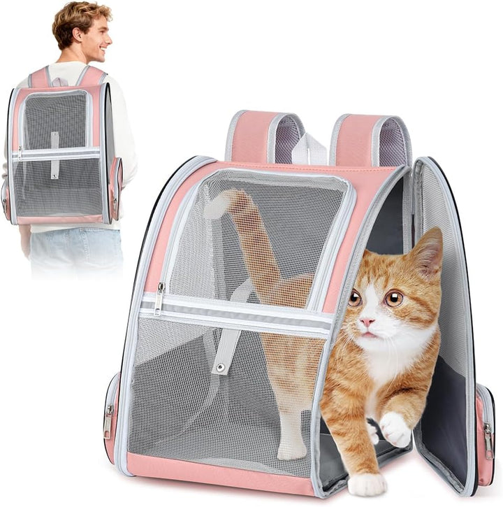 Alaoo Katzenrucksack, Hunderucksack,Transport Hunderucksack Faltbare mit Sicherheitsgurten und Verdi
