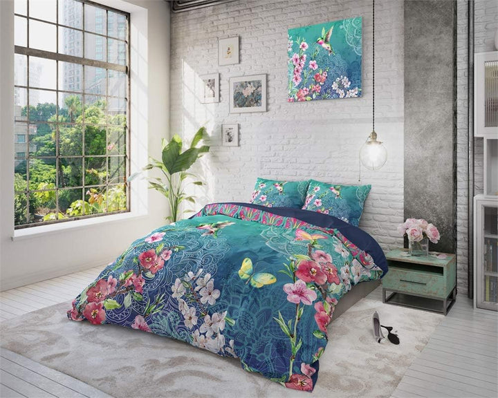 Sleeptime Bettwäsche Baumwolle, Mehrfarbig, Brenda, 200cm x 220cm, Mit 2 Kissenbezüge 60cm x 70cm 20