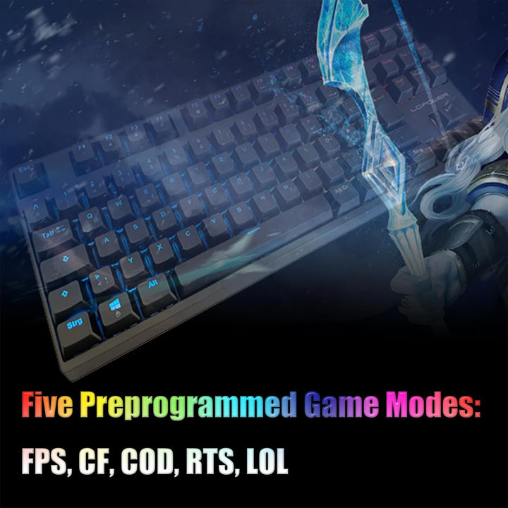 LC-POWER Mechanische Gaming-Tastatur mit TKL-Layout und RGB-Beleuchtung, LC-KEY-MECH-2-RGB-C-W