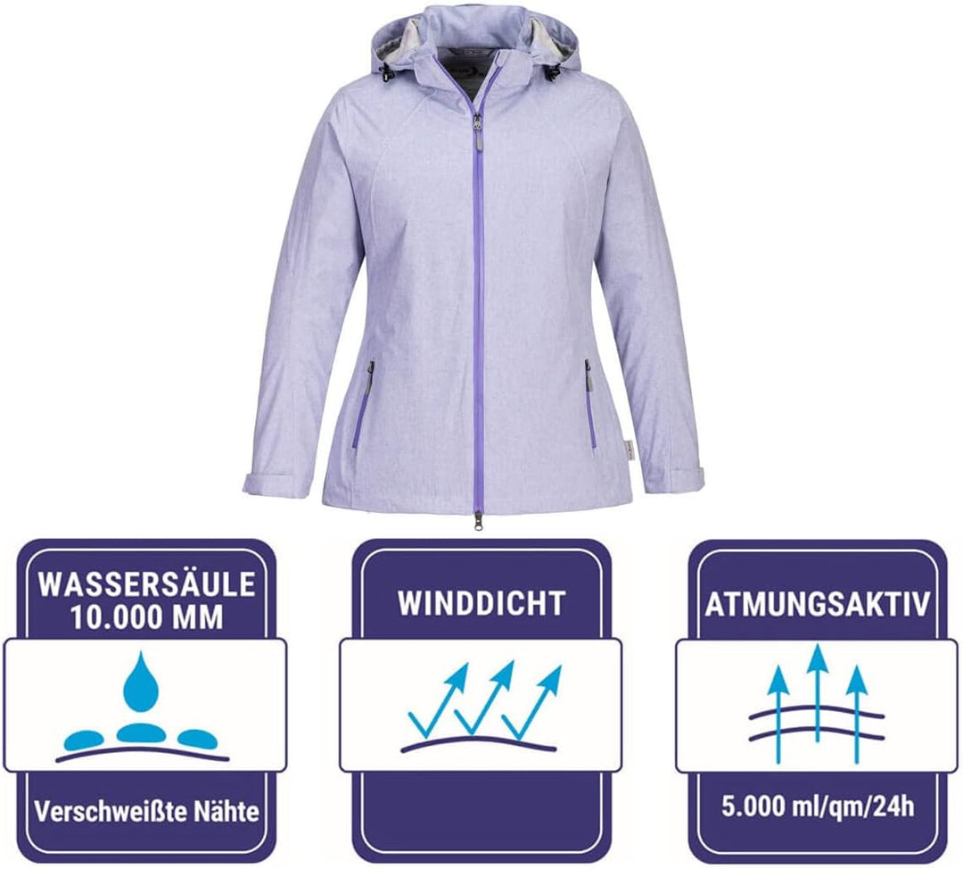 Blue Wave Damen Funktionsjacke Hannah - Outdoor-Jacke Regenjacke mit abnehmbarer Kapuze und Mesh-Inn