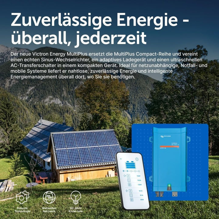 Victron Energy MultiPlus Reiner Sinus Wechselrichter 13 Amp Batterie Ladegerät, Spannungswandler, Tr