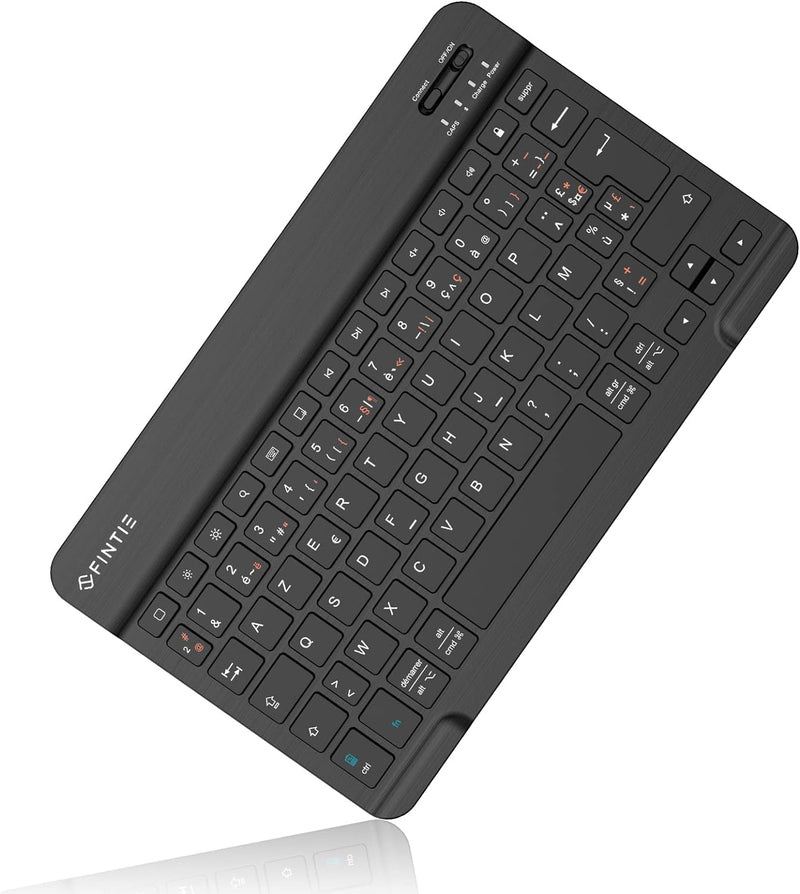 Fintie Ultra Dünn (4mm) Bluetooth Tastatur mit französischem Layout AZERTY für iPad/Samsung Galaxy T