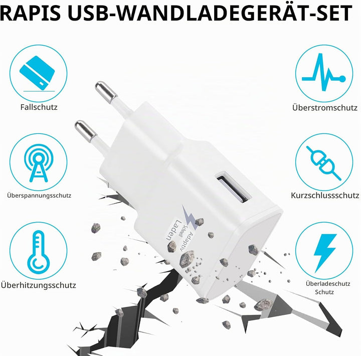 2-Pack Ladegerät mit Ladekabel Für Samsung Galaxy S8, S8+, S9, S9 Plus, S10, S10 Plus, S10e 5G, S20,
