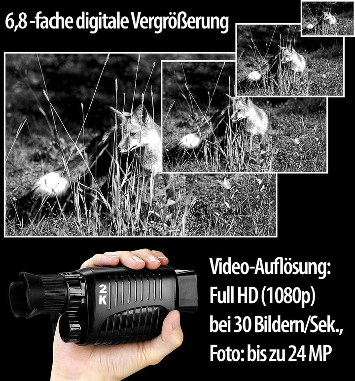 Zavarius Infrarotkamera: Monokulares Infrarot-Nachtsichtgerät, Sicht bis 300 m, Full-HD-Kamera (Wild