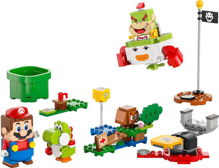 LEGO Super Mario Abenteuer mit dem interaktiven Mario, Set mit Junior-Clown-Kutsche, Spielzeug-Yoshi