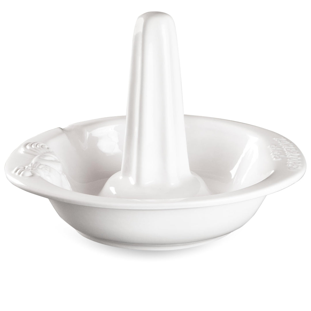 Römertopf Hähnchenbräter Chiko Hähnchenhalter mit Aromabehälter aus Naturton weiss, ø 25,0 cm, Weiss