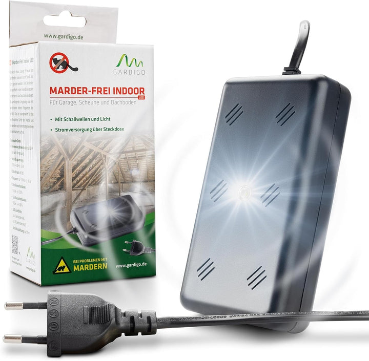 Gardigo® Marderschreck Indoor LED für Marderabwehr | Marder-Frei Haus Garage Scheune Stall und Carpo
