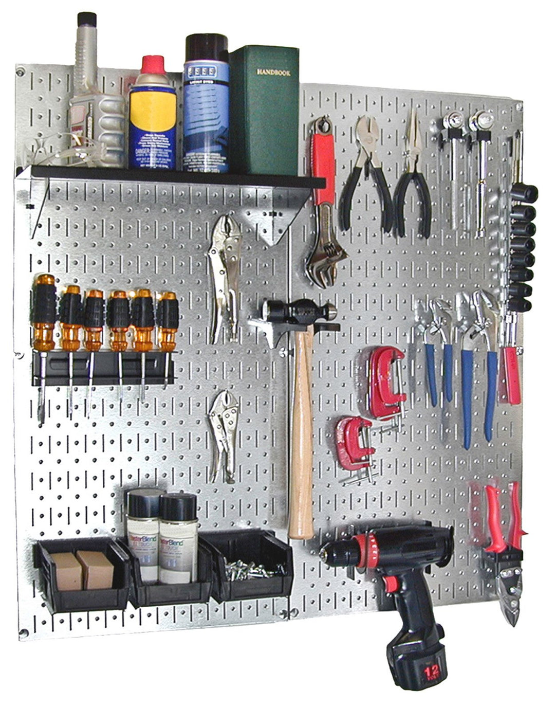 Wand Kontrolle 30-wgl-200gvb verzinktem Stahl Stecktafel Werkzeug Organizer, 30-WGL-200GVB Galv/Blac