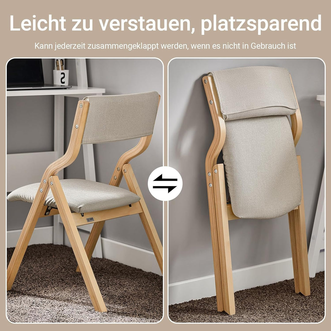 SoBuy FST40-HG Klappstuhl Küchenstuhl mit gepolsterter Sitzfläche und Lehne grau, Grau