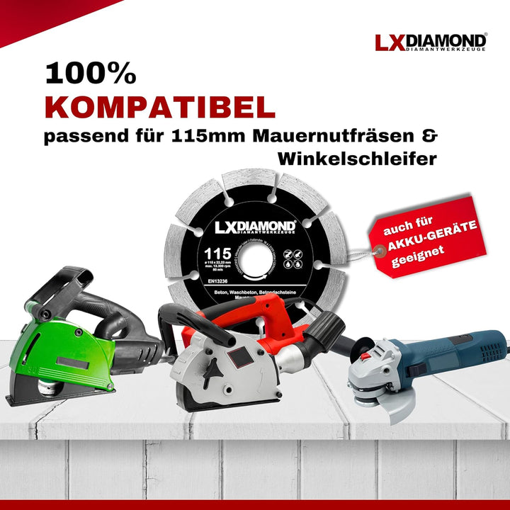 Diamant-Trennscheibe 2x 115mm x 22,23mm - für Winkelschleifer Mauernutfräse Schlitzfräse - Diamantsc