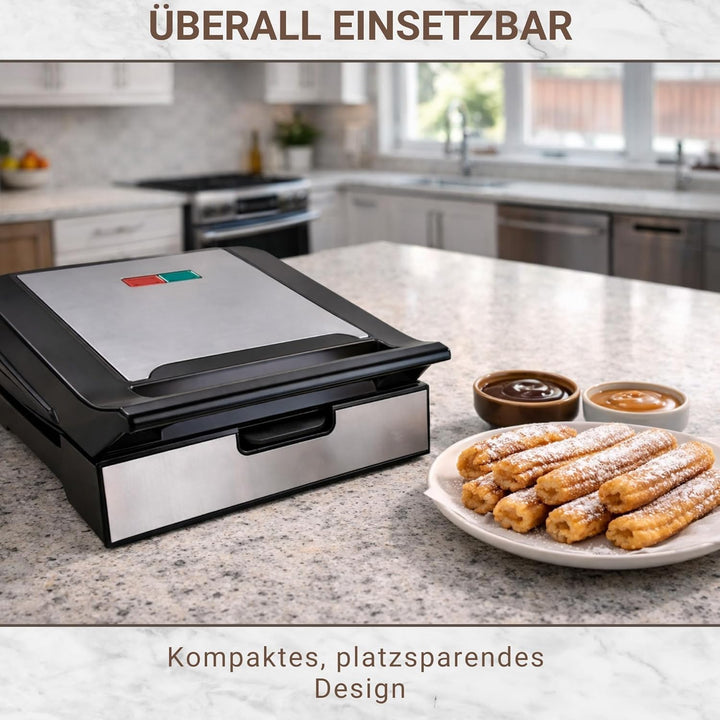 Syntrox Germany MM-1400W-Gusto-Churros Maker für 6 Churros - Mit Wechselplatten System