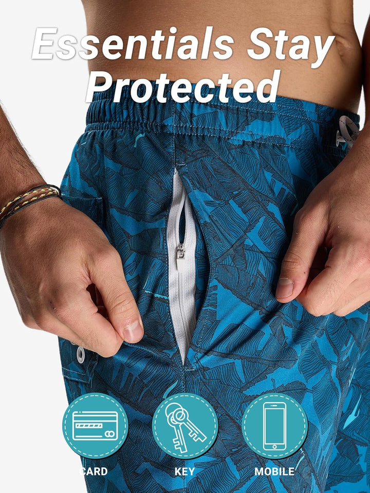 Arcweg Badehose für Herren Badeshorts mit Kompression Liner 2 in 1 Schnelltrocknend Strandhose Männe