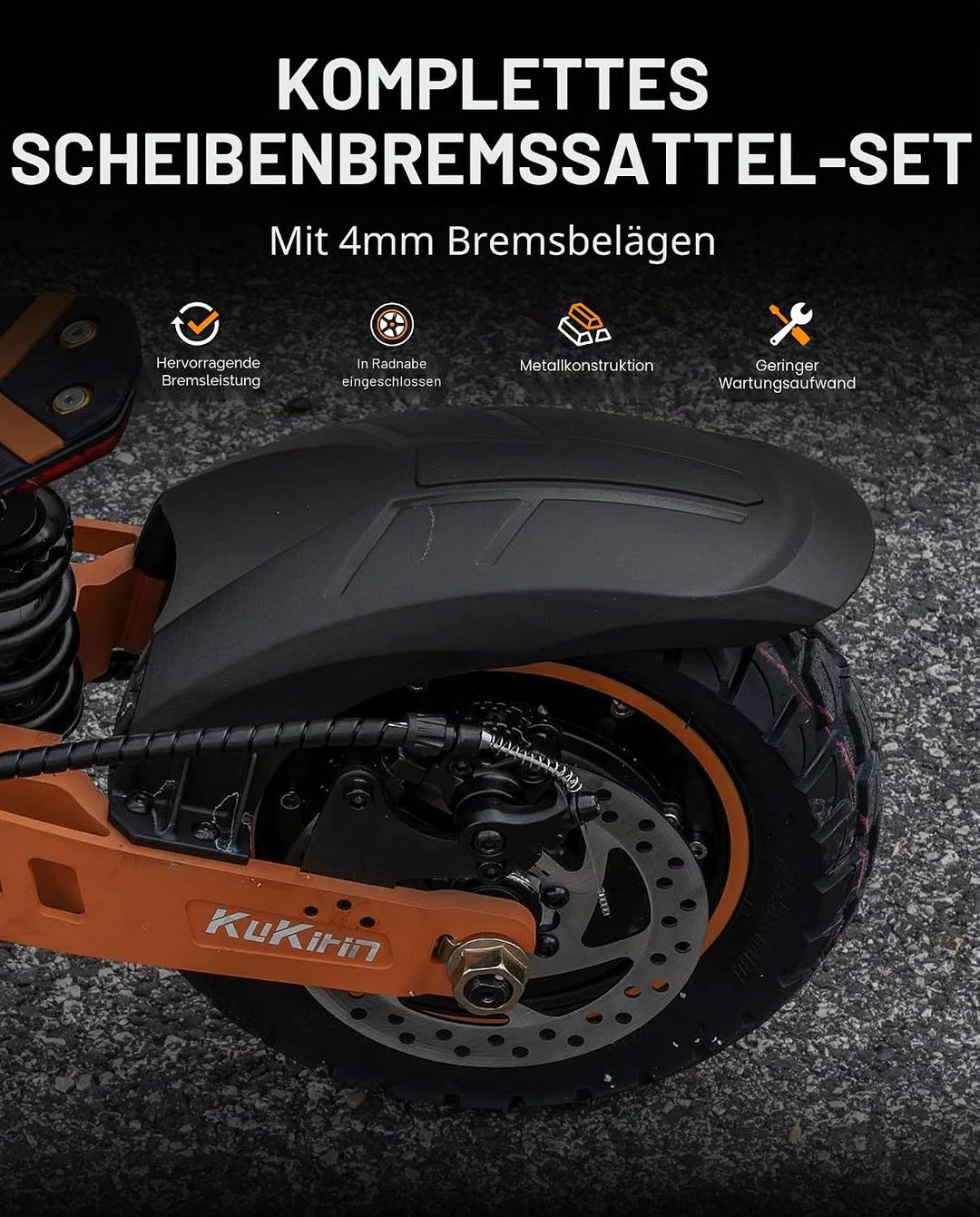 Bremssattel für Scheibenbremsen, kompatibel mit Kukirin G2 Max / G2 Pro Elektro-Scooter, die mechani