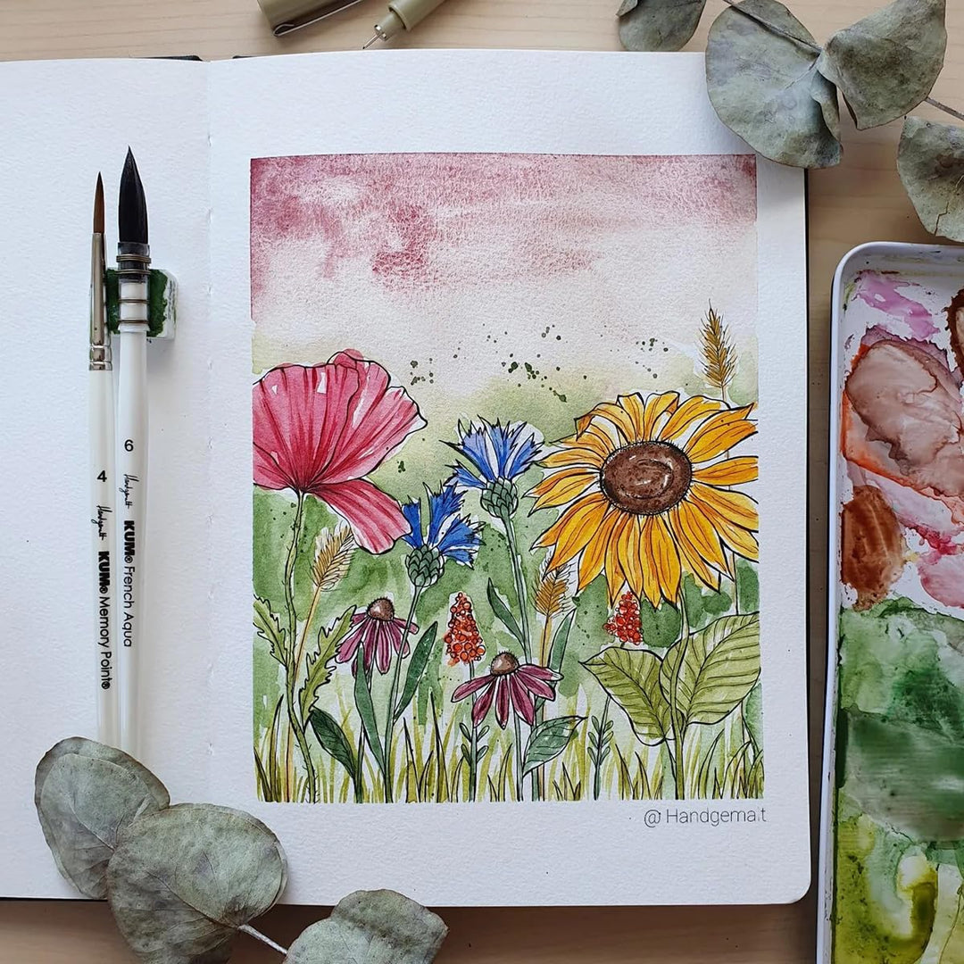 KUM 5146816 - Künstlerpinsel Set 3-teilig, handgemalt Floral Classics Brush Set