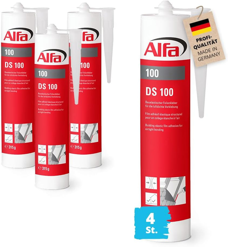 4x Alfa Folienkleber bauelastisch 315 Gramm Profi-Qualität Dampfbremsfolien und Fensteranschlussbänd