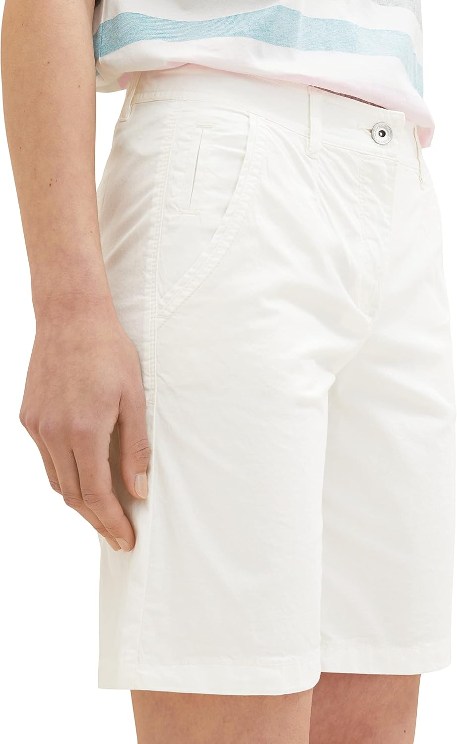 TOM TAILOR Damen Chino Bermuda Shorts 34 10315 - Whisper White, 34 10315 - Whisper White