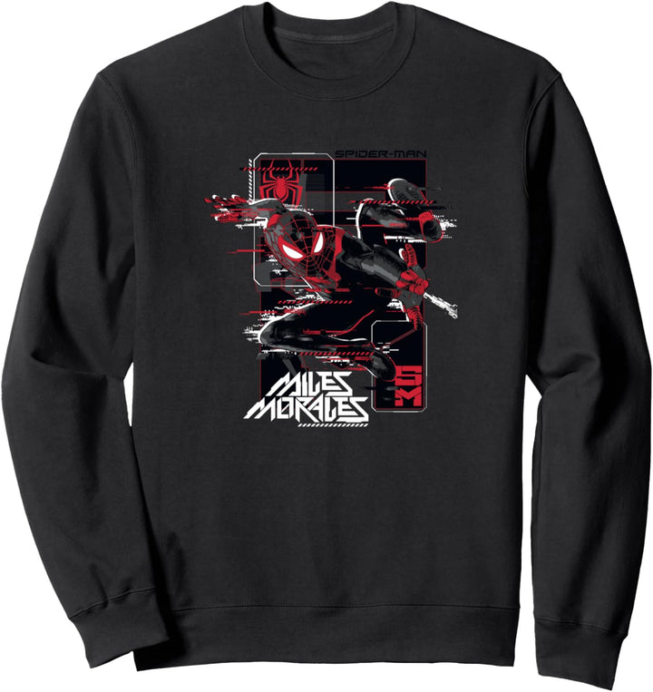Marvel Spider-Man: Miles Morales Action Shot Glitch Sweatshirt