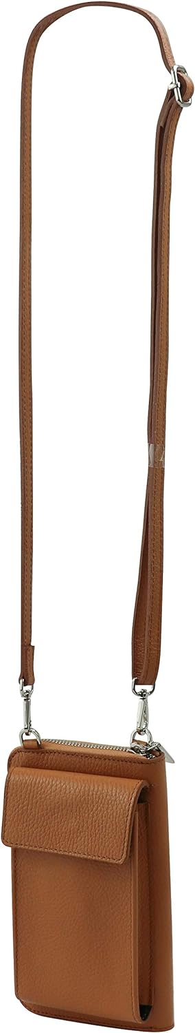 SH Leder Damen Handytasche Umhängetasche Geldbörse Multifunktion Beutel aus Echtleder Verstellbar Sc