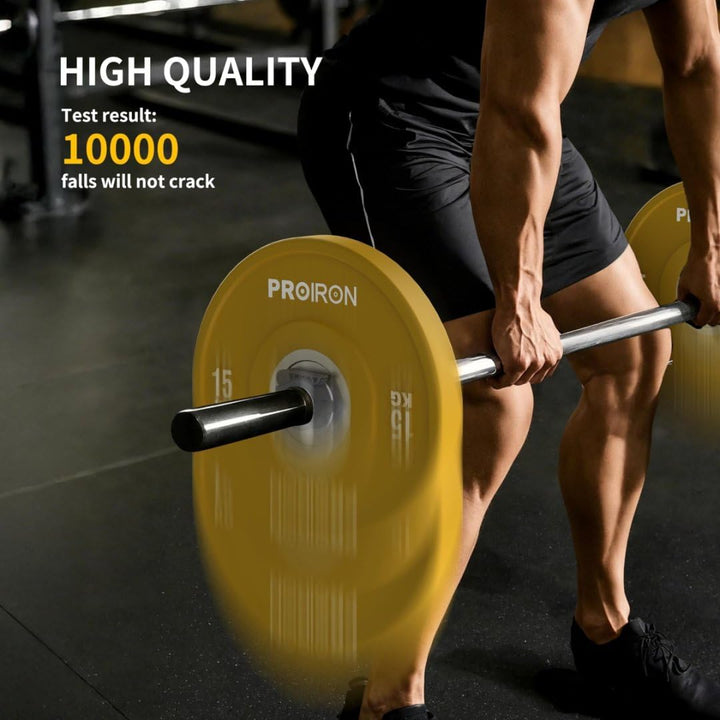 PROIRON Hantelscheiben, Olympic Bumper Plates 50mm, 5-25kg, Hartgummi, Hanteln Gewichtsscheiben nach