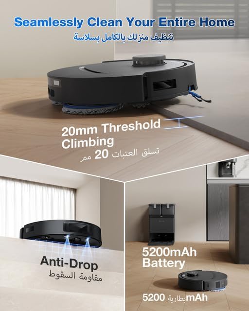 ECOVACS DEEBOT T30C Omni, Saugroboter mit Wischfunktion, 20.000 Pa, OZMO Turbo 2.0 Wischen, ZeroTang