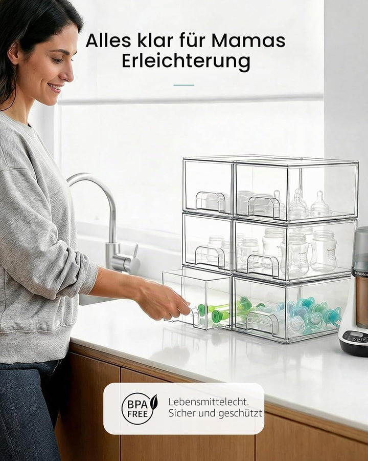 Vtopmart 8er-Set Kleine Stackable Storage Drawers, Acrylic Organiser, Aufbewahrung und Organisation