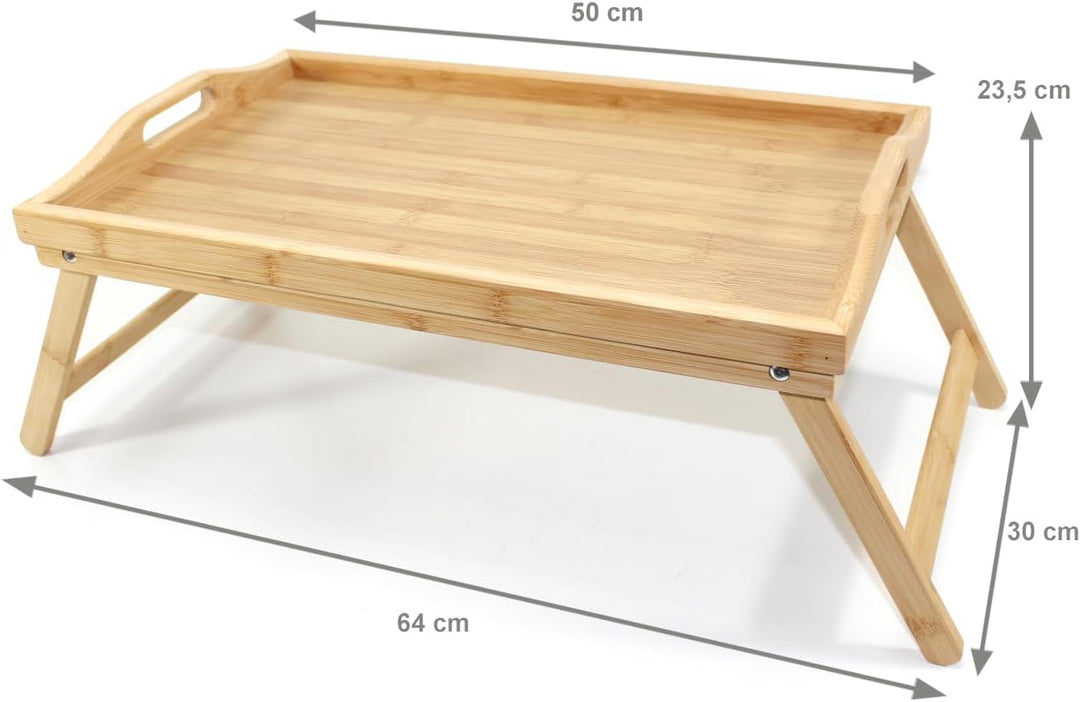 Frühstücks-Tablett klappbar Holz Serviertablett Betttablett Tablett Faltbare Beine im Bett