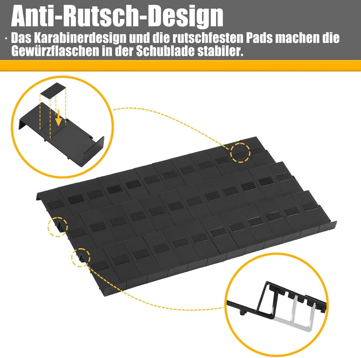 Famhap Gewürz Organizer Schublade, 24 Stück Patchworkable Gewürzregal Schublade, Küchen Organizer sc