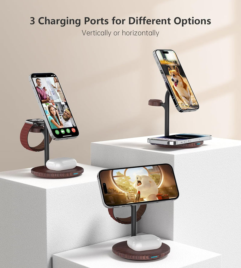 3 in 1 kabellose Ladestation,Magsafe Ladestation,Wireless Charger Station Kabellos Ladestation Apple