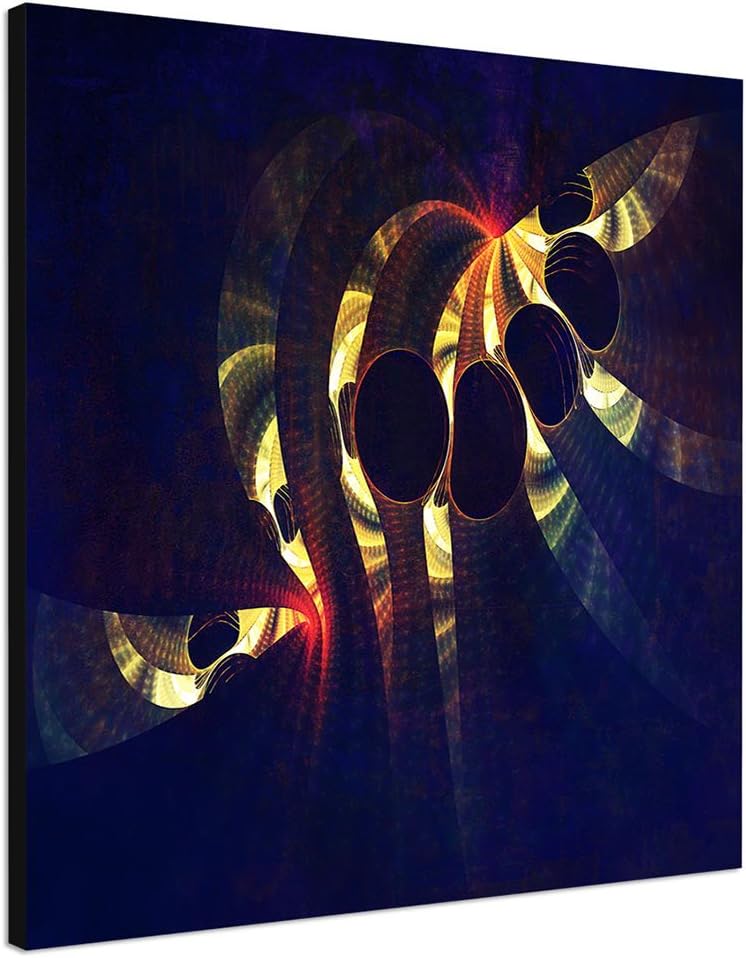 Paul Sinus Art Tunnelblicke - Abstrakt354_60x60cm Bild auf Leinwand blau gelb rot Abstraktes Motiv q