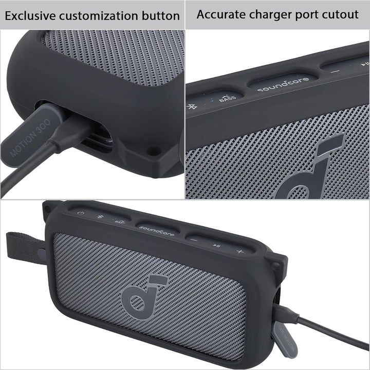 co2CREA Silikonhülle Tragetasche Case mit Schultergurt für Soundcore Motion 300 Hi-Res Bluetooth Lau