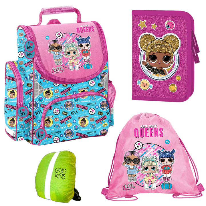 Goldkids L.O.L Surprise LOL Schulranzen Set ergonomischer Ranzen Tornister Federmappe Turnbeutel Reg