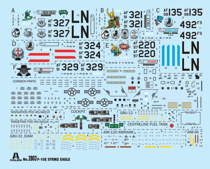 Italeri IT2803 2803 F-15E Strike Eagle, Massstab 1:48, Plastic Model Kit, Modell aus Kunststoff zum