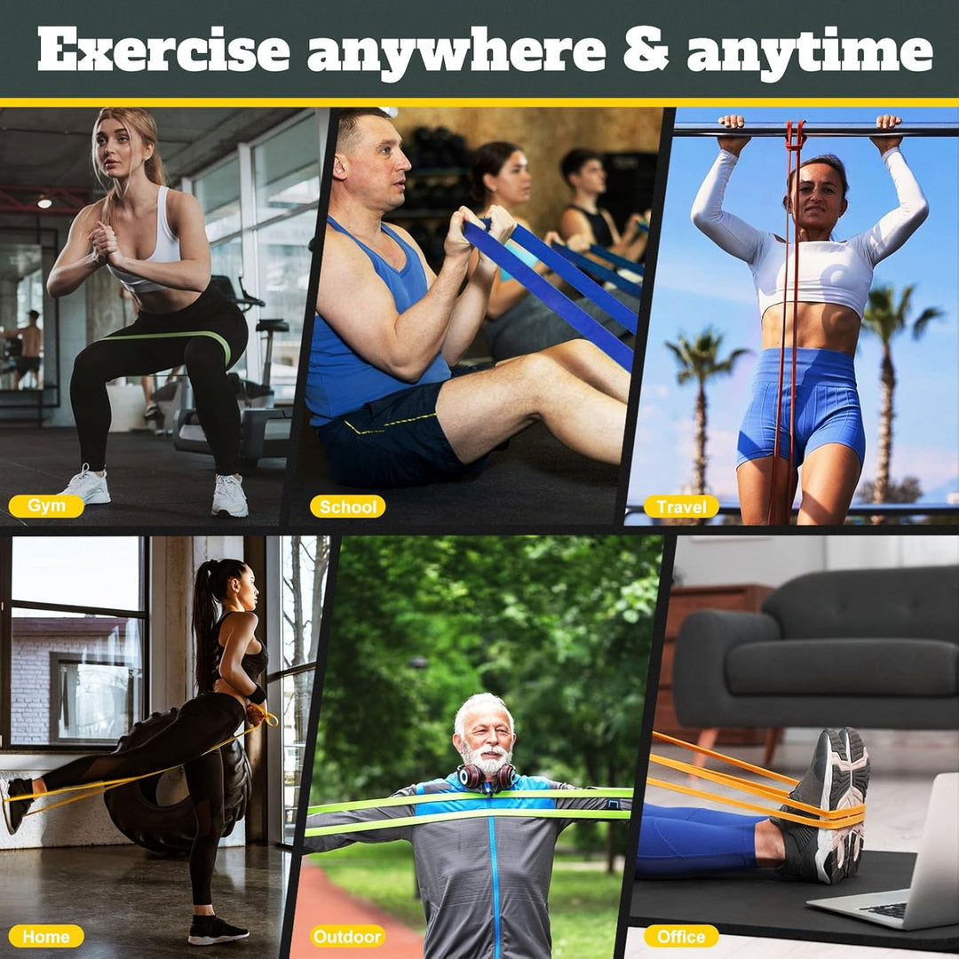 Resistance Bands Set,Fitnessbänder Widerstandsbänder 4er Set Mit Türanker Tragetasche,Gymnastikband