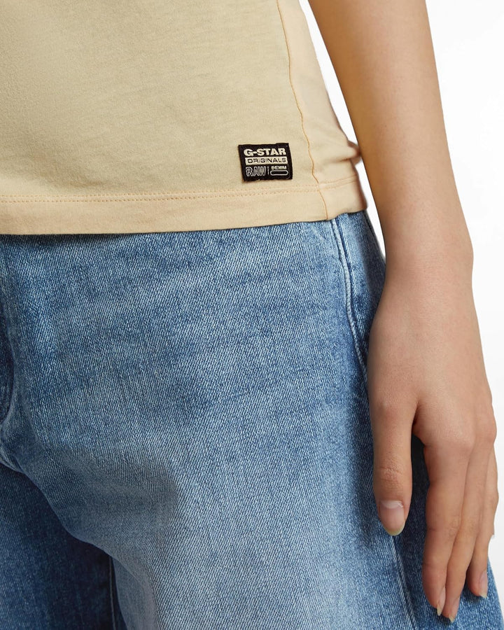 G-Star RAW Damen Eyben Slim V-Neck Top 2.0 Tops XXS Gelb (Reed Yellow Gd D24533-b059-g500), XXS Gelb