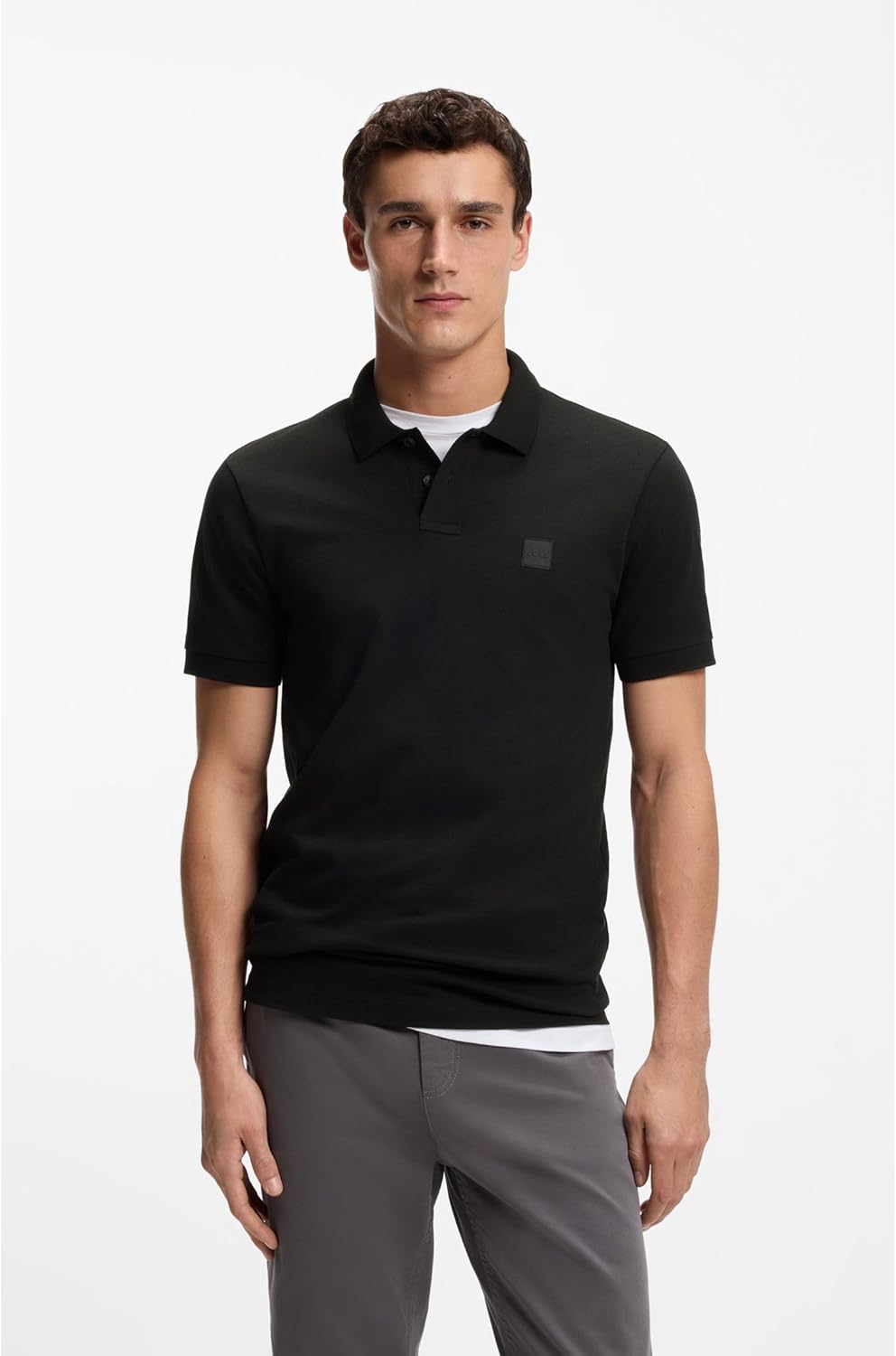 BOSS Herren Passenger Slim-Fit Poloshirt aus Stretch-Baumwolle mit Logo-Aufnäher XXL Black1, XXL Bla